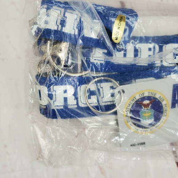 Blue White Airforce Dad Lanyard Army Airforce Key Chain Badge ID Holder - Picture 5 of 6